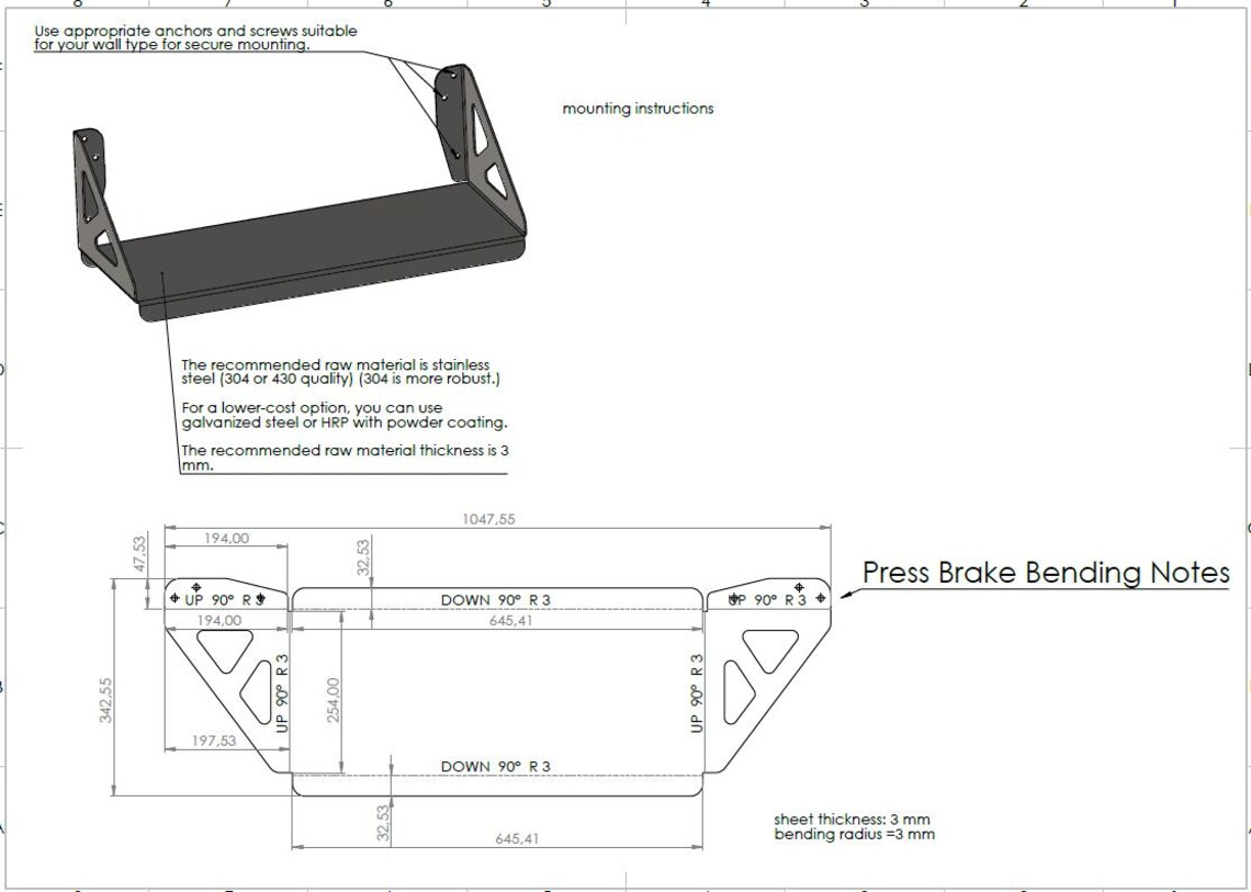 DIY Wall-mounted Metal Shelf: Steel Storage Rack (DXF PDF) - Etsy