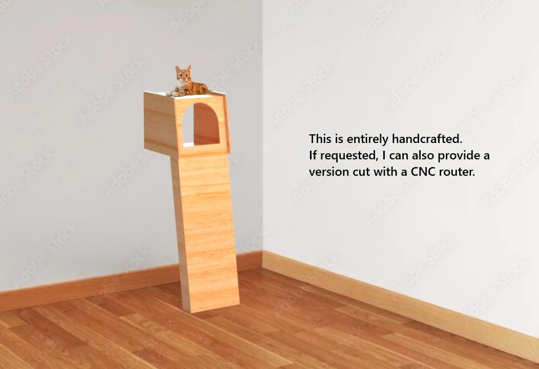 Perchoir pour fenêtre/mur pour chat fait main, étagère pour chat penchée au mur ou à la fenêtre, contreplaqué 12 mm, meubles pour chat à monter soi-même, aucune toupie CNC requise