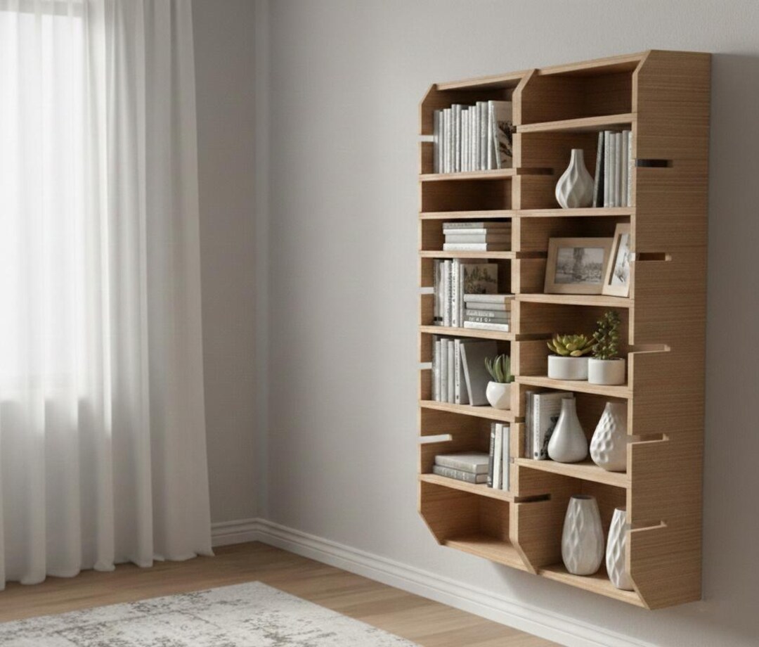 Plywood Bookcase, Adjustable Shelving System CNC Router DXF File ...