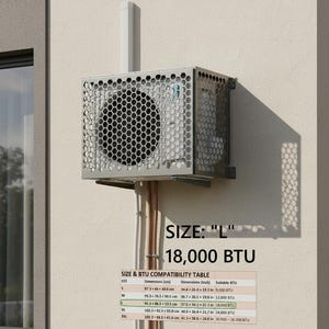 Cubierta de acero para aire acondicionado, archivos DXF cortados con láser (descarga digital)