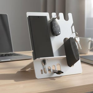 CNC 金属製電話スタンド、充電ドック: CNC レーザー DXF ファイル (デジタルダウンロード)