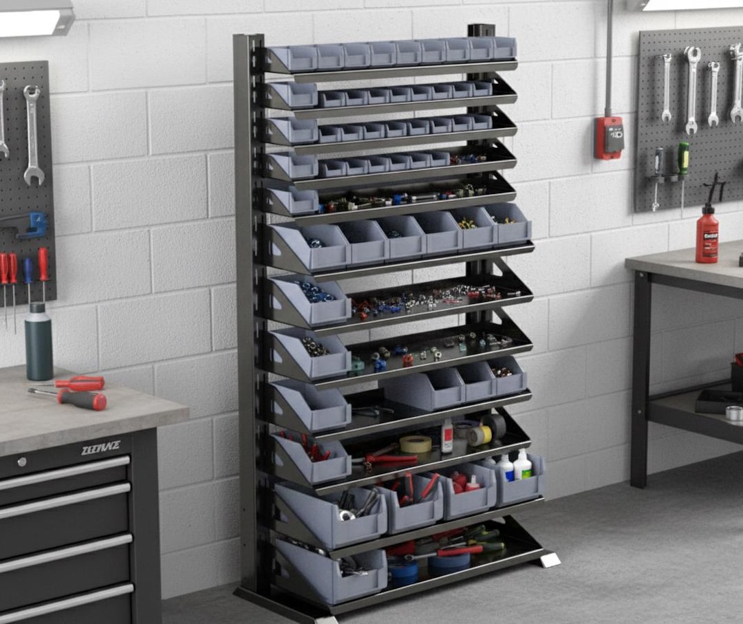 Fab File Storage Bin Storage Rack | Free-standing Metal Shelf | Industrial Organizer ...