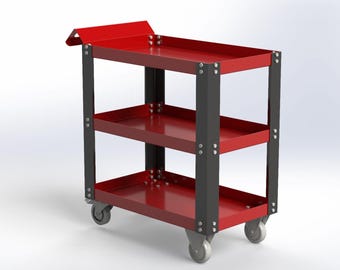Metal Workshop Cart Plans, Fabrication Drawings | CNC Laser, Plasma Cut Ready DXF Files |