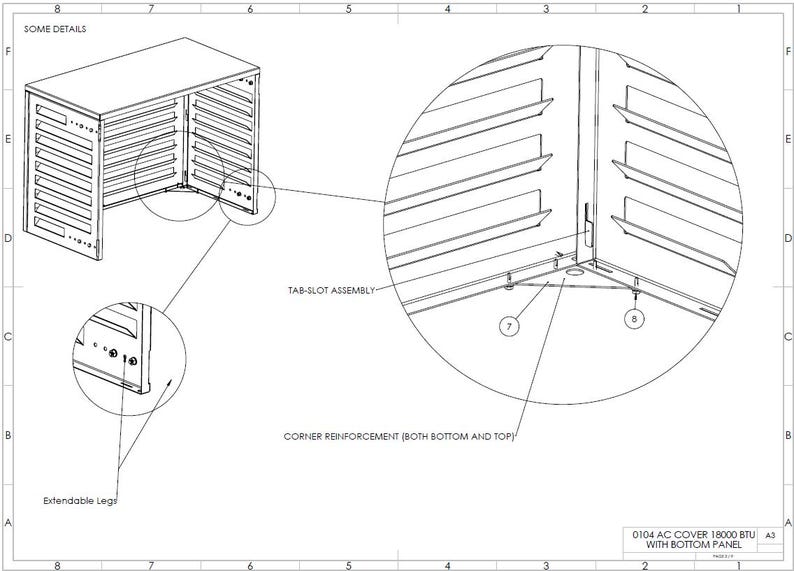 AC Unit Cover Fabrication Files, Sheet Metal DXF (18000 BTU) (digital ...