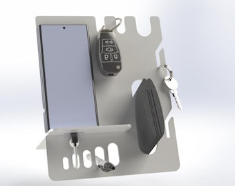 CNC Metal Phone Stand with Charging Dock: DXF Files (Digital Download)