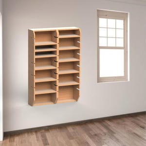 Adjustable Plywood Bookshelf: Modular Wall Mounted Storage ( digital download files)