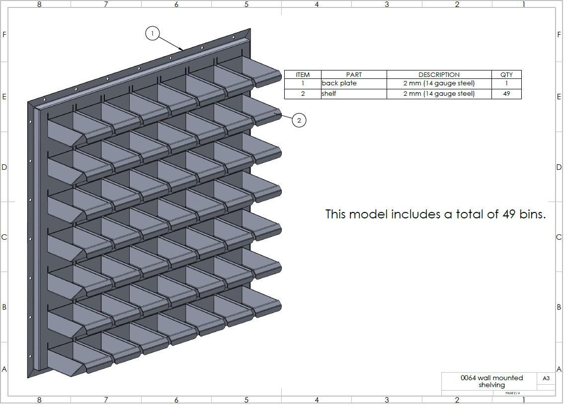 Sheet Metal Bin Rack DXF Files, Wall Mounted Organizer (digital File ...