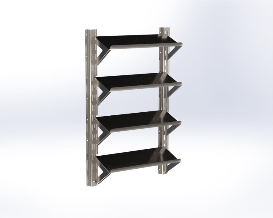 DIY Steel Inclined Shelf: 4-Tier Wall Mounted Display Rack (DXF File)