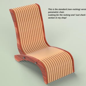 Parametric Wooden Chair DXF Plan: CNC Furniture Design (18mm Plywood) (Digital Download)