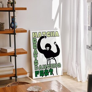 Matcha Poster, Matcha Latte Art, Coffee Bar Decor, Kitchen Wall Art, Japanese Tea, Matcha Gift, Green Tea Love, Digital Download