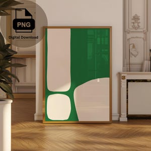 Green Minimalist Abstract Print, Green Modern Art Poster, Large Format Print, Contemporary Art, Green Gallery Wall Art, Digital Download