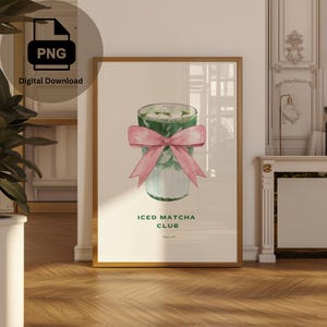 Matcha Poster, Matcha Latte Druck, Matcha Wandkunst, moderne Küche, Bar Wandkunst, Kaffeebar Dekor, trendiger Kaffeedruck, digitaler Download
