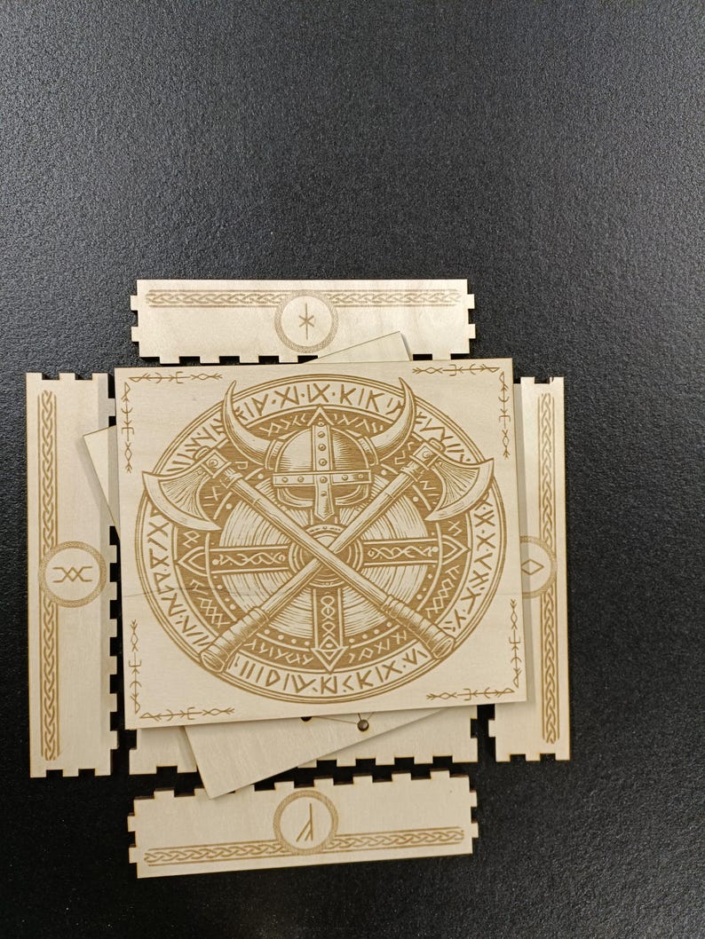 Triangle tactics box parts. Laser engrave and cut