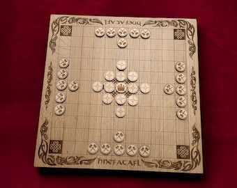 Hnefatafl Viking bordspel lasergesneden bestand | SVG- en png-bundel | Graveren op hout, multiplex of welk materiaal dan ook | CNC, Glowforge, Lightburn