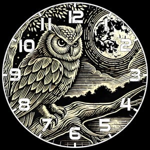 Wanduhr Eule - Für Lasergravur, Wandkunst, Geschenk, Drucken, Basteln und DIY-Projekte, SVG, PNG, Lightburn-Dateien