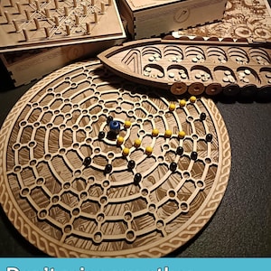Knooppunt - elastiekspel - houten bordspel – lasergesneden bestanden (SVG, PNG, LightBurn) – DIY houten spel, digitale download lasergesneden bordspel afbeelding 8