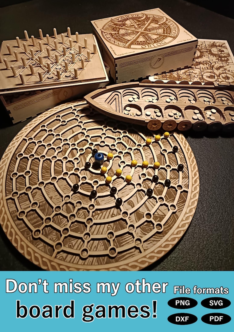 Knooppunt - elastiekspel - houten bordspel – lasergesneden bestanden (SVG, PNG, LightBurn) – DIY houten spel, digitale download lasergesneden bordspel afbeelding 8