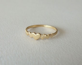 14k Gold Delicate Heart Ring - love gift , valentine's day gift , anniversary gift , gold heart ring , love ring