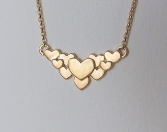 Gold Heart Necklace  - 14k gold necklace , heart pendant , solid gold heart necklace , gift for her , valentine's day gift