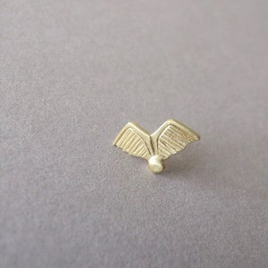 Gold Tragus Earring - tragus piercing , gold tragus , tragus stud , solid gold helix piercing , wings tragus