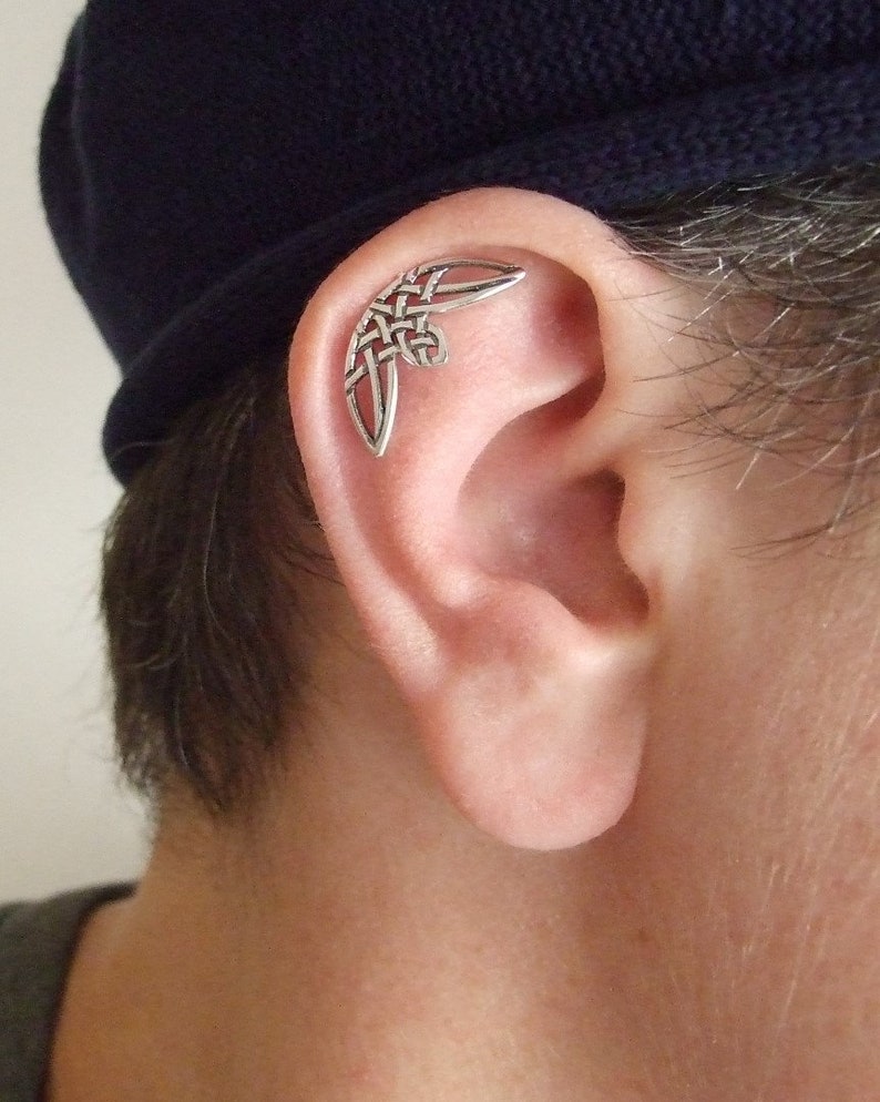 Silver Celtic Cartilage Earring helix earring silver Etsy