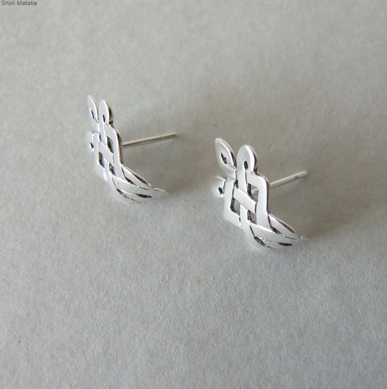 Celtic wedding Silver Celtic Hugging Earrings silver earrings stud earrings celtic jewelry silver stud earrings celtic earrings