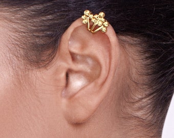 14k Gold Berries Ear Cuff - ear cuff no piercing , woodland ear cuff , woodland jewelry , ear cuff non pierced , wedding ear cuff