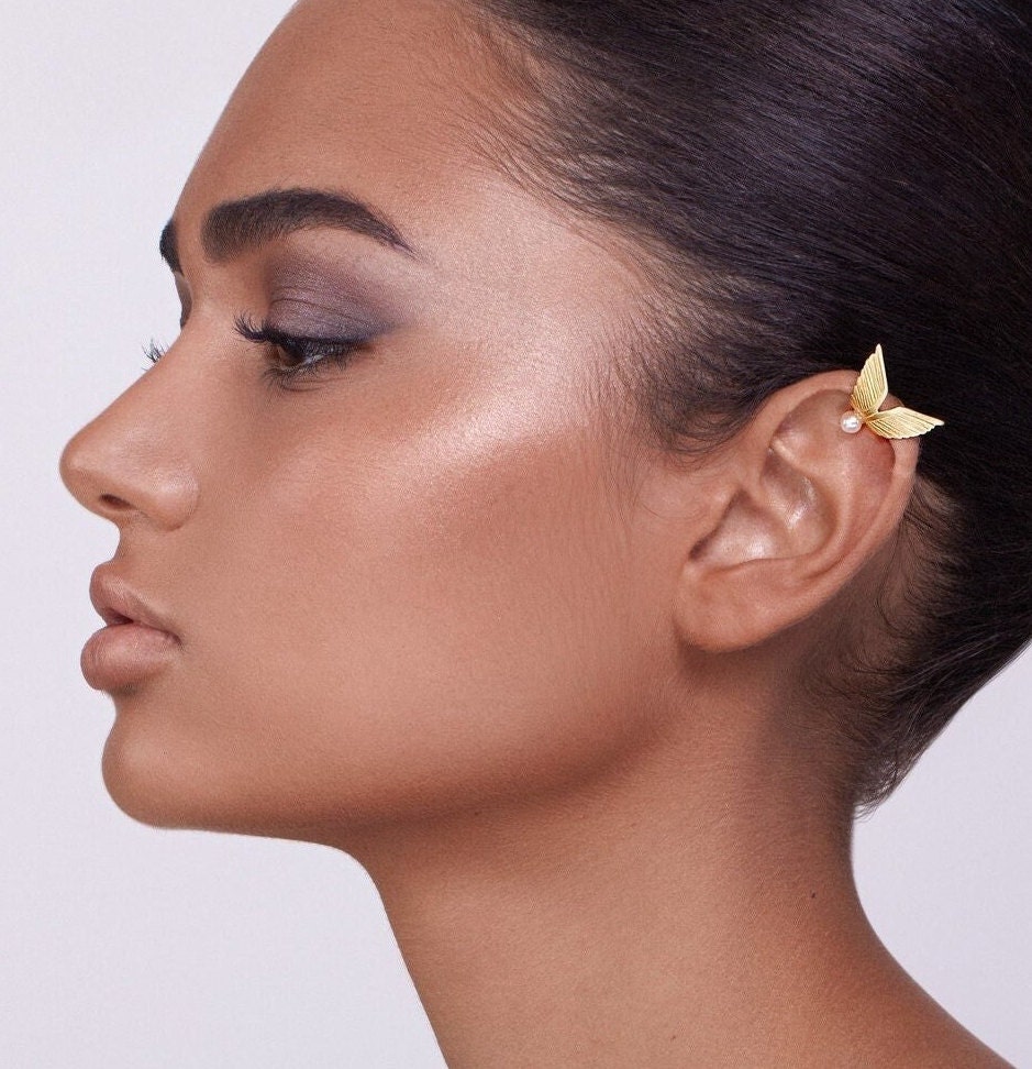 イヤリング Teardrop Pearl Crystalline Ear Cuff(Set) matrix-ear-cuff--set-(3)--