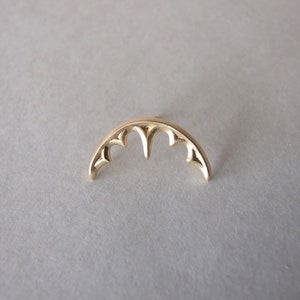 14k Gold Gothic Cartilage Stud Earring - helix stud , gold helix piercing , ear piercing , cartilage piercing