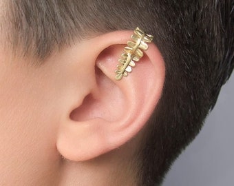 14k Gold Fern Ear Cuff - ear cuff no piercing , woodland ear cuff , woodland jewelry , ear cuff non pierced , leaf ear cuff