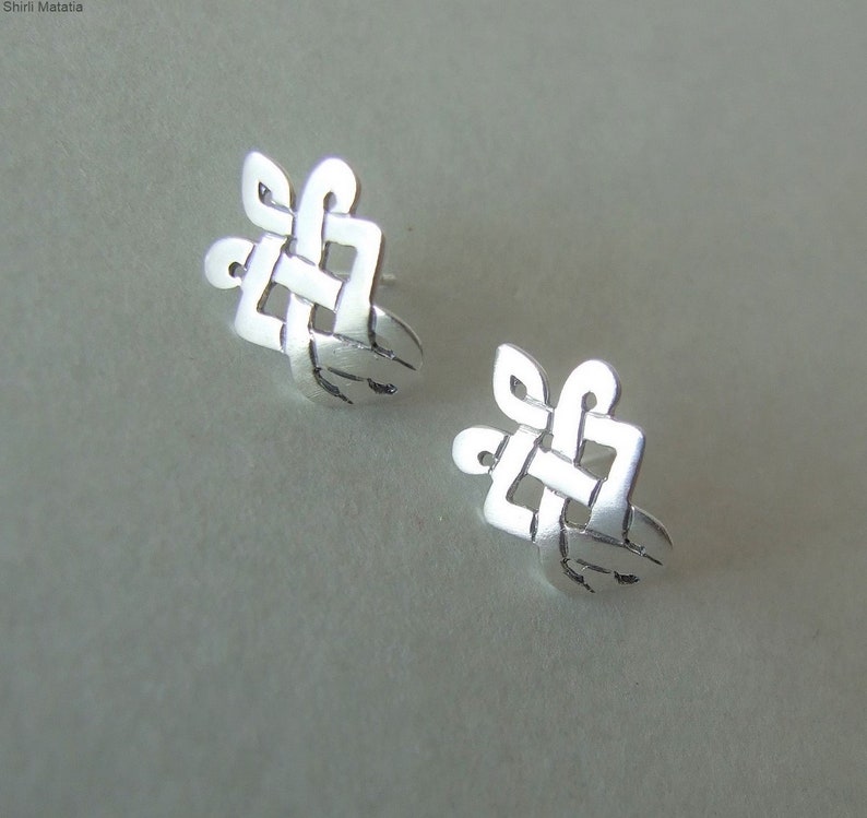 Celtic wedding Silver Celtic Hugging Earrings silver earrings stud earrings celtic jewelry silver stud earrings celtic earrings