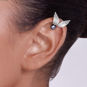 Silver Wings Ear Cuff - ear cuff no piercing, silver ear cuff, wings ear cuff, wedding jewelry, Scarlett's ear cuff