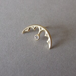 Gold Helix Piercing - helix earring , diamond helix earring , cartilage earring , gold helix , gemstone helix