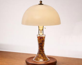 Bone China Table Lamp with USB Port, Handmade Bedside Lamp, Small Porcelain Nightstand Lamp, Warm Ambient Light