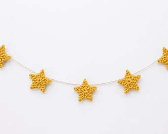 Crochet Star Garland Pattern, Beginner Friendly, Customizable Assembly (PDF Pattern)