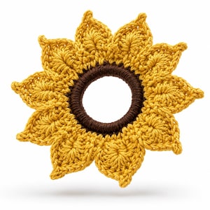 Paquete de patrones de ganchillo para posavasos y coletero con diseño de girasol