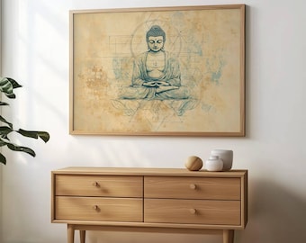 Buddha Print, Spiritual Art,  Home Decor, Wall Decor, Modern  (Digital Download)