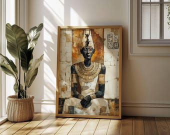 Pharaoh Art Print, Boho,  Home Decor, Wall Art (Digital Download)