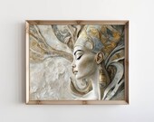 Egyptian Goddess Print, African Portrait, Wall Decor, African Art  (Digital Download)