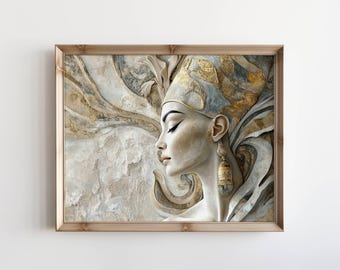 Egyptian Goddess Print, African Portrait, Wall Decor, African Art  (Digital Download)