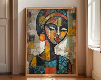 Afrikanische Frau Druck, Modern, Home Decor, (Digitaler Download)