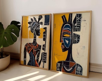Abstract African Art, Modern Tribal Wall Decor, Afrocentric Prints, Culture Wall Poster