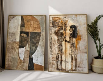 Egyptian Art, African Decor, Print, Boho,  Home Decor, Wall Painting (Digital Download)