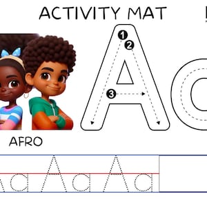 Tapete de actividades del alfabeto l Inspirado culturalmente l Representación l Trazado de letras divertido y educativo l Emparejamiento l Práctica de escritura para preescolar