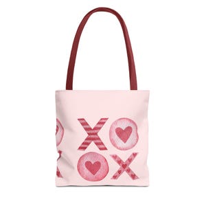 Sweetheart Tote Bag | Valentine&#39;s Day Gift, Love Bag, Cute Shopping Tote, XOXO Design, Pink Love Tote
