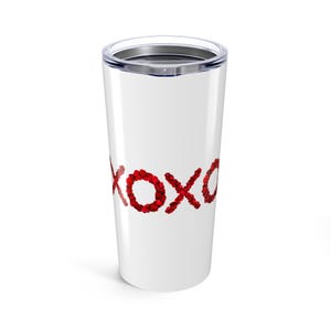 XOXO Love Tumbler 20oz - Perfect Gift for Valentine&#39;s Day, Cute Travel Mug, Coffee Cup for Friends, Red Drinkware