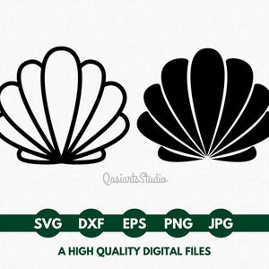 Seashell SVG, Clam Clip Art, Cricut, Silhouette Cut Files, Png, Eps, Dxf - Download digital instantâneo