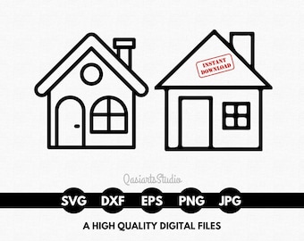 Casa SVG, Contorno de casa, Casa PNG, Silueta de casa, Casa SVG, Casa vectorial, Casa clipart, Casa PNG, EPS - Descarga digital instantánea