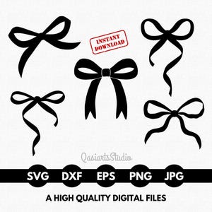 Black Bow Svg Bundle, Ribbon Bow Svg, Ribbon Svg, Bow Svg Cut Files, Bow Clipart, Bow Silhouette, Bow Tie Svg, Eps, Png - Digital Download
