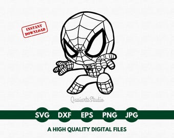 Baby Spiderman Svg File, Cute Spiderman Svg, Spidey Svg, Png, Eps, Dxf - Natychmiastowe pobieranie cyfrowe